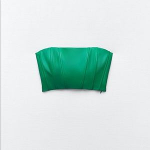 Green zara crop top